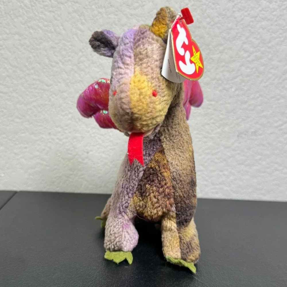 Ty Beanie Baby Scorch the Dragon 1998 Multicolor Iridescent Wings Plush 4210